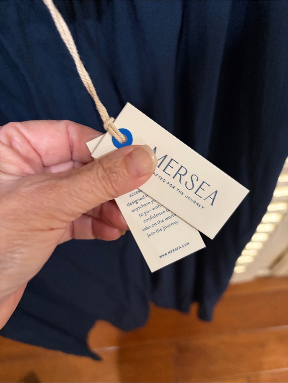 Metsea.Navy Ruffle Top & Wide-Leg Pants Set. Size Medium NWT - Picture 7 of 8